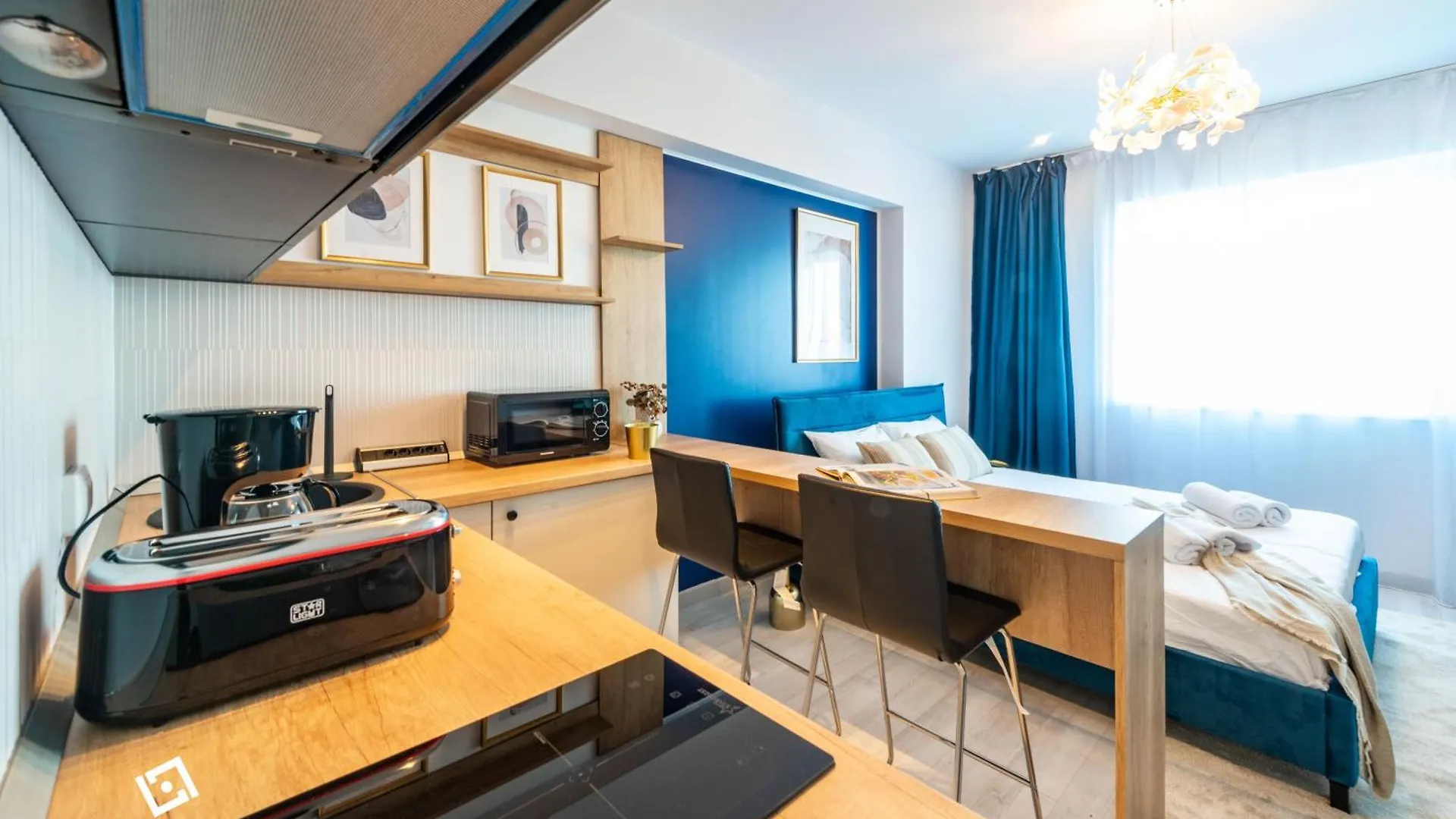 Apartment Blue Studio Rin Free Parking Bucharest Romania